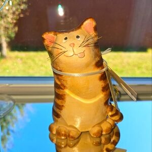 Kitty Cat Figurine 'Orville' the forgetful! Ceramic Hand Crafted Hand Painted